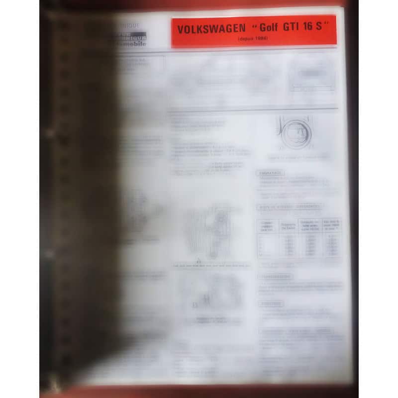 copy of Golf GTI 16S  Fiche Technique Volkswagen