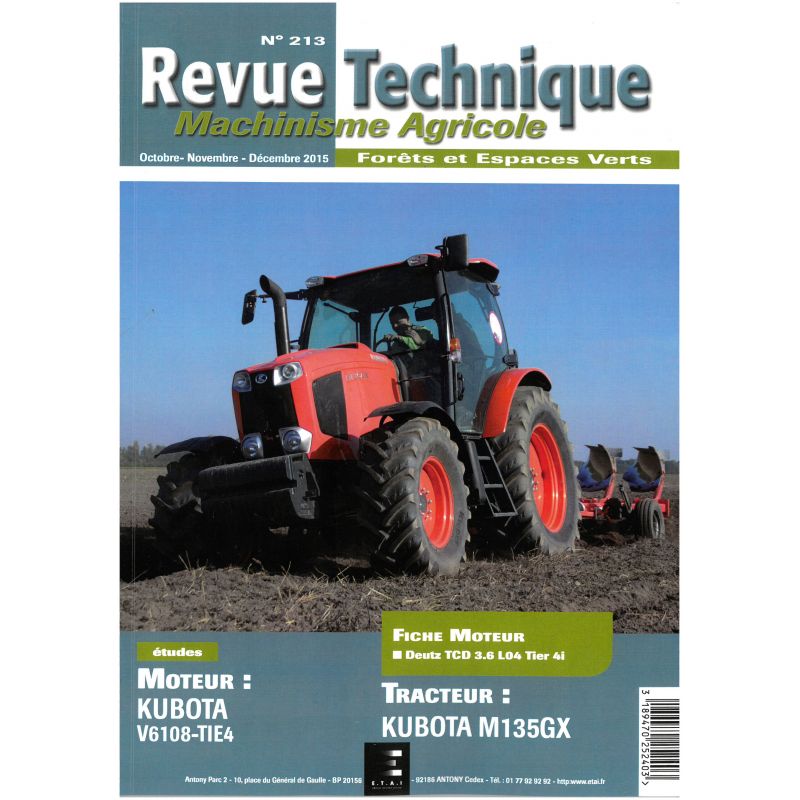 M135 GX Revue Technique Agricole KUBOTA