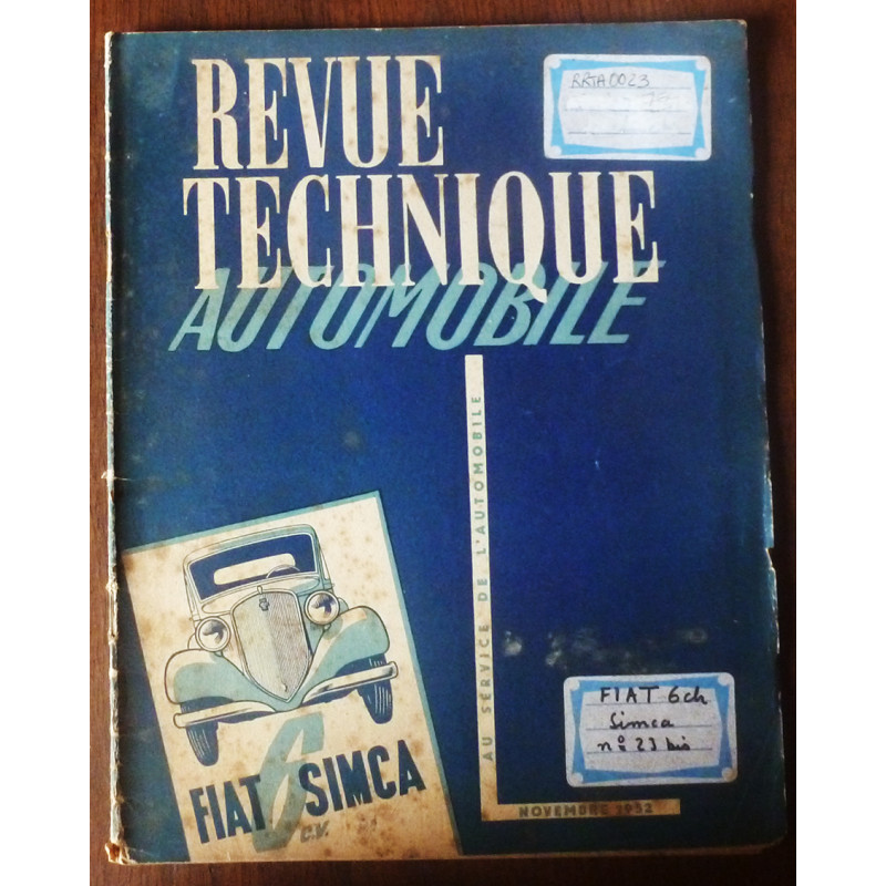 copy of 6CV Revue Technique Fiat Simca Talbot