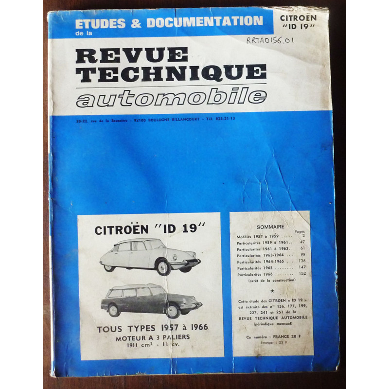 CITROEN ID 19 de 1957 à 1966

RRTA0156.01 - Réédition