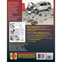 ACADIA ENCLAVE OUTLOOK TRAVERSE 07-17Revue Technique Haynes GM Anglais