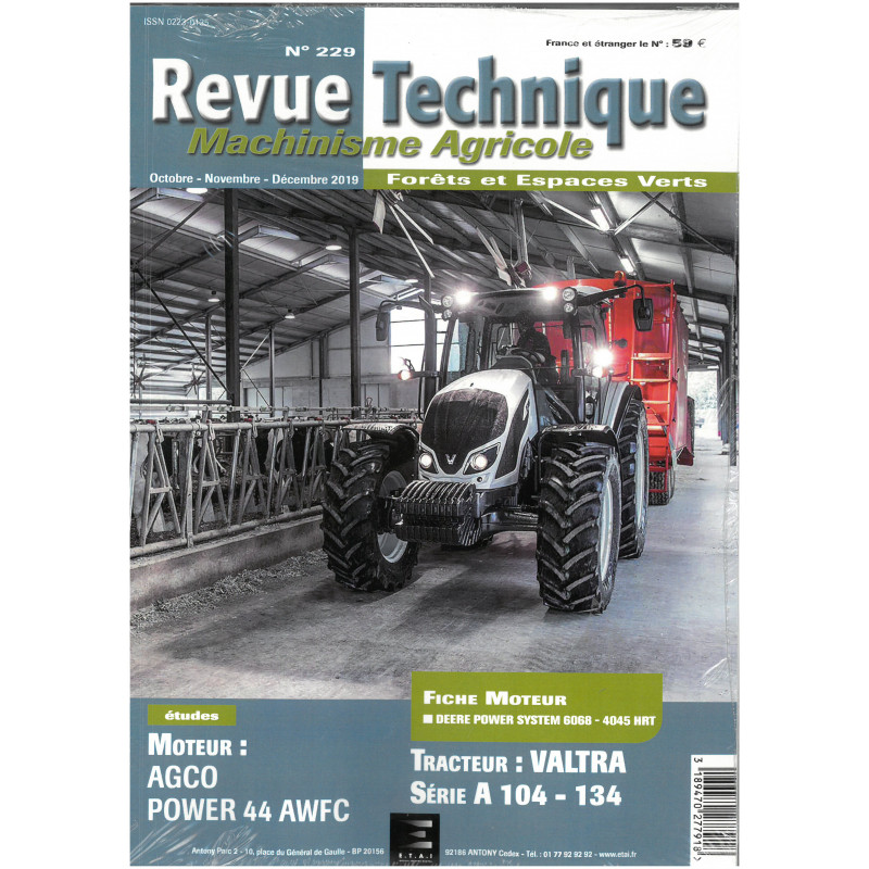 VALTRA A104 - A134

Moteur AGCO Power 44 AWFC

RTMA0229 - Octobre/Novembre/Décembre 2019