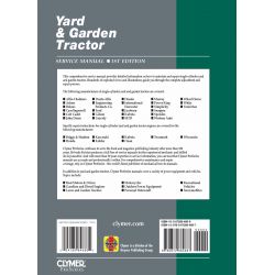 Yard Garden Tractor V 1 Ed 1 Revue technique Haynes Clymer Anglais