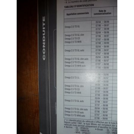 Omega B 94-99 Revue Technique Opel