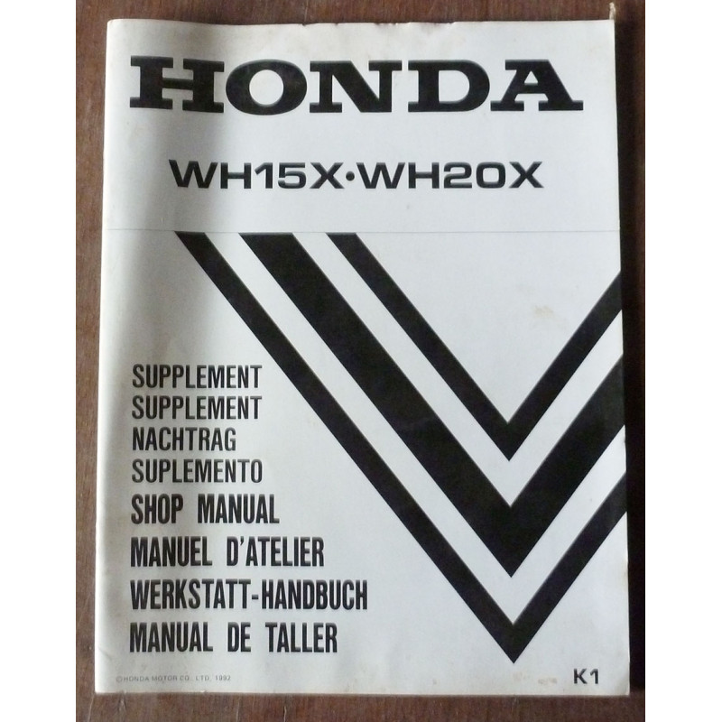 HONDA WH15X - WH20X

Manuel d'atelier - Supplément

Ref : MA-HON-WH15XS