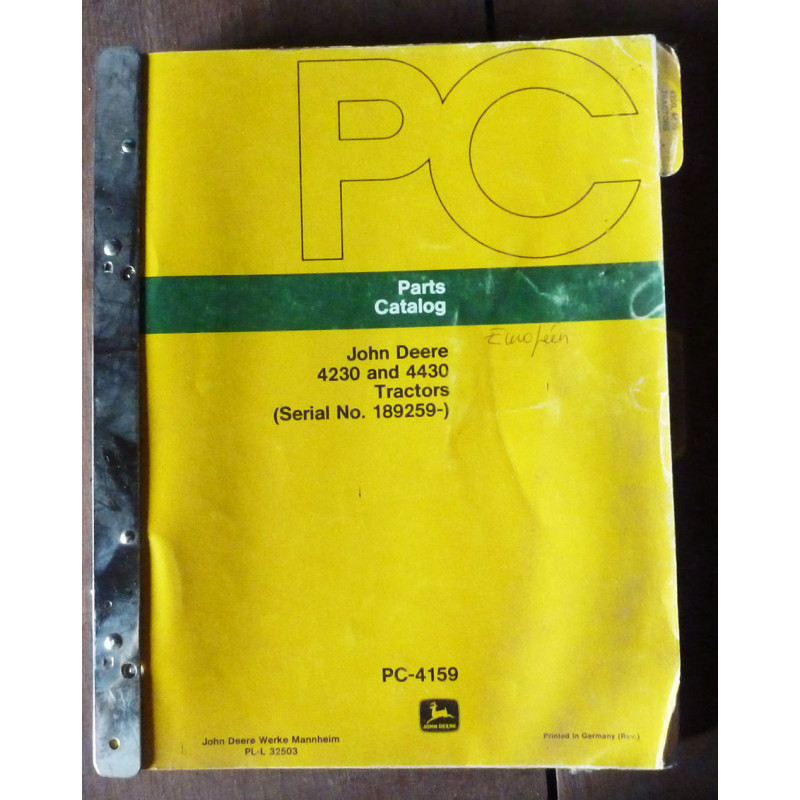 JOHN DEERE Tracteurs 4230 et 4430

CATALOGUE DES PIECES DETACHEES

Ref : CP-JD-PC4159