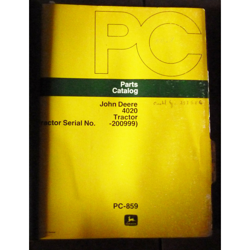 JOHN DEERE Tracteurs 4020

CATALOGUE DES PIECES DETACHEES en Anglais

Ref : CP-JD-PC859