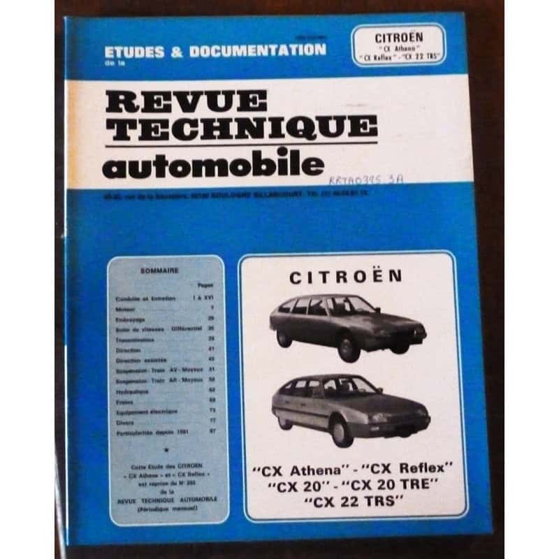 CITROEN CX

Athena - Reflex - 20 - 20TRE - 22TRS

RRTA0395.3A - Réédition