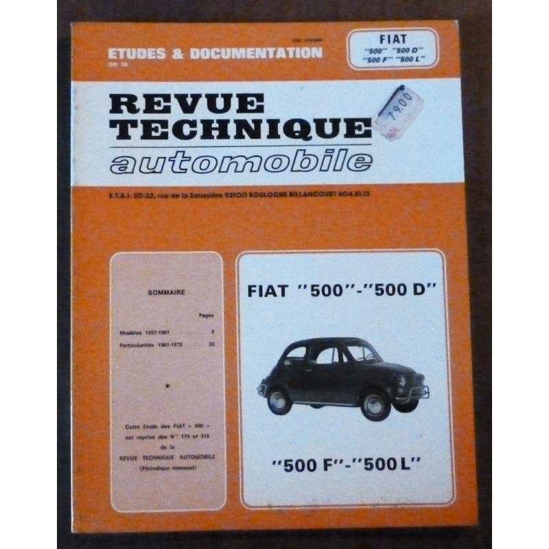 FIAT 500

500D - 500F - 500L

RRTA0179.2 - Réédition