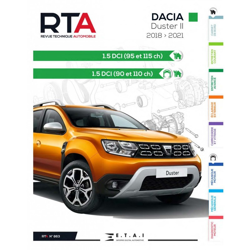DACIA Duster II de 2018 à 2021

1.5 TCi 90cv  et 110cv

RTA0863 - editions ETAI