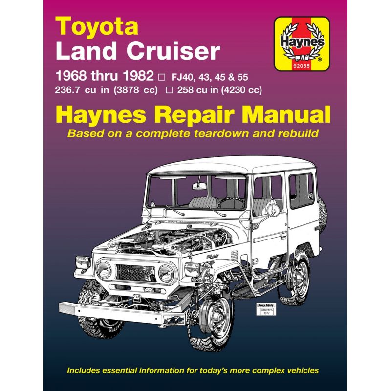 Land Cruiser FJ-series 68-82 Revue Technique Haynes TOYOTA Anglais