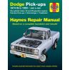 Full-size Pick-ups 74-93 Revue technique Haynes DODGE Anglais