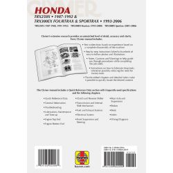 TRX250X 87-92 TRX300EX Fourtrax Sportrax 93-06 Revue technique Clymer HONDA Anglais