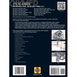 Sportsman 400, 450 500 96-13 Revue technique Clymer POLARIS Anglais