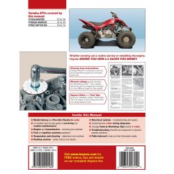 Banshee Warrior Raptor ATVs 87-10 Revue technique Haynes YAMAHA Anglais