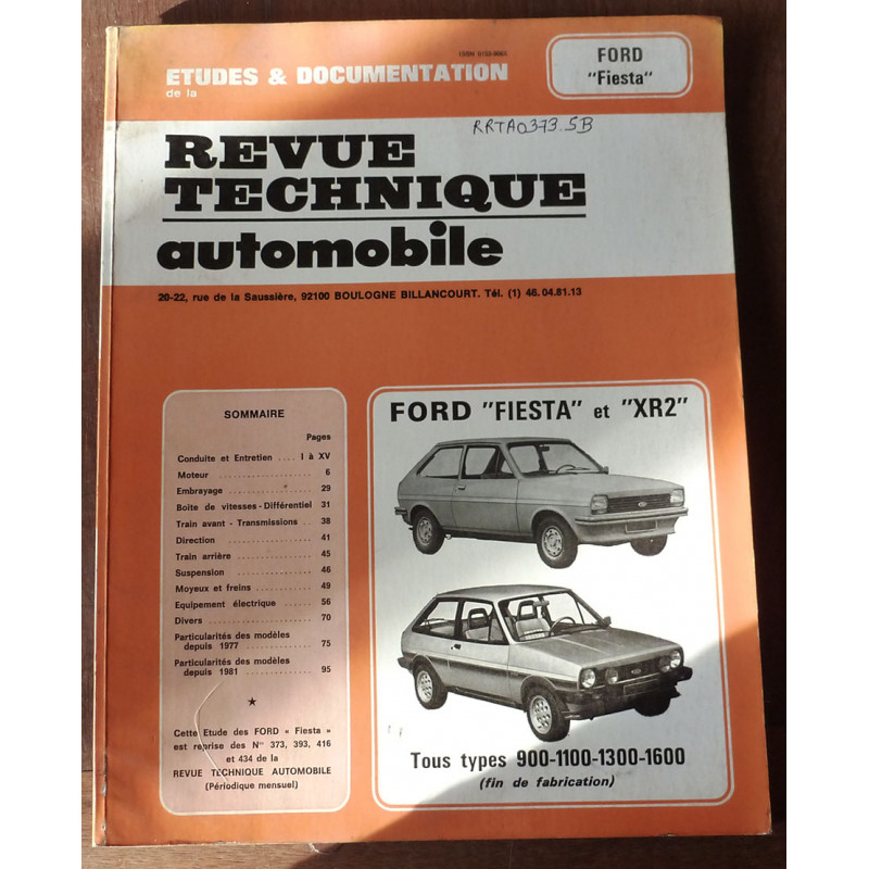 Fiesta - XR2  - Revue Technique FORD