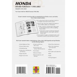 TRX400 Foreman 95-03 Revue technique Clymer HONDA Anglais