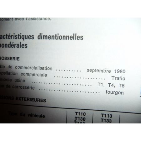 TRAFIC 1400 Serie 1 Revue Technique Renault