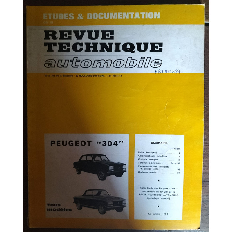 copy of 304 Revue Technique Peugeot