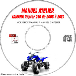 RAPTOR 250 08-13 -  Manuel Atelier CDROM YAMAHA Anglais