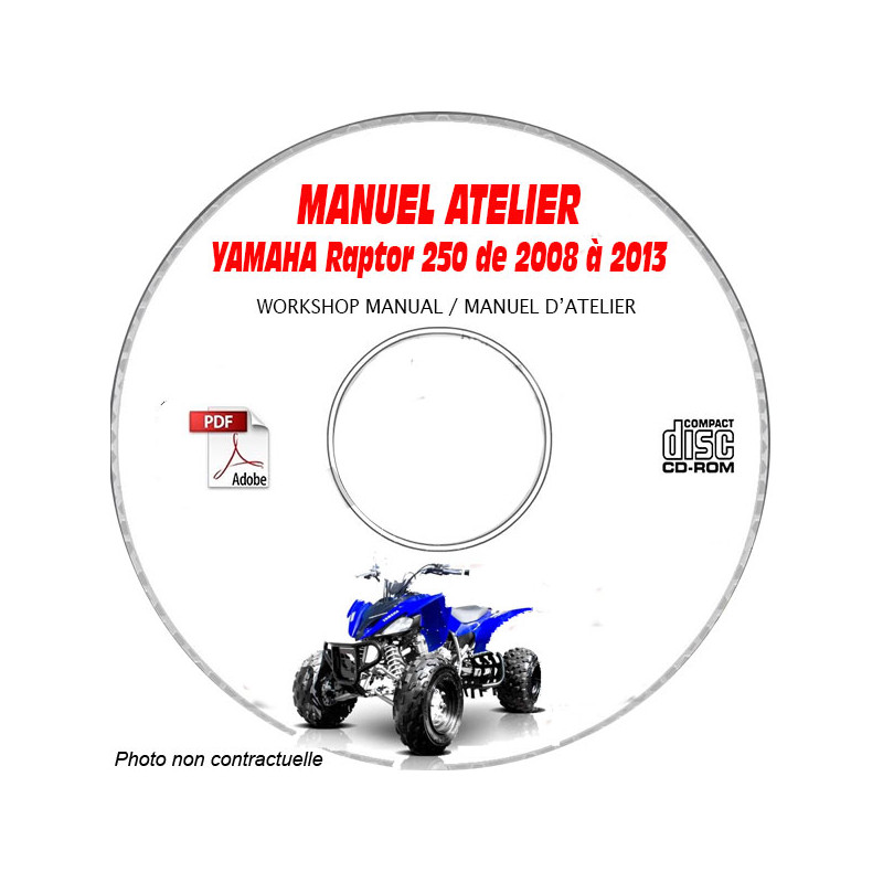 RAPTOR 250 08-13 -  Manuel Atelier CDROM YAMAHA Anglais