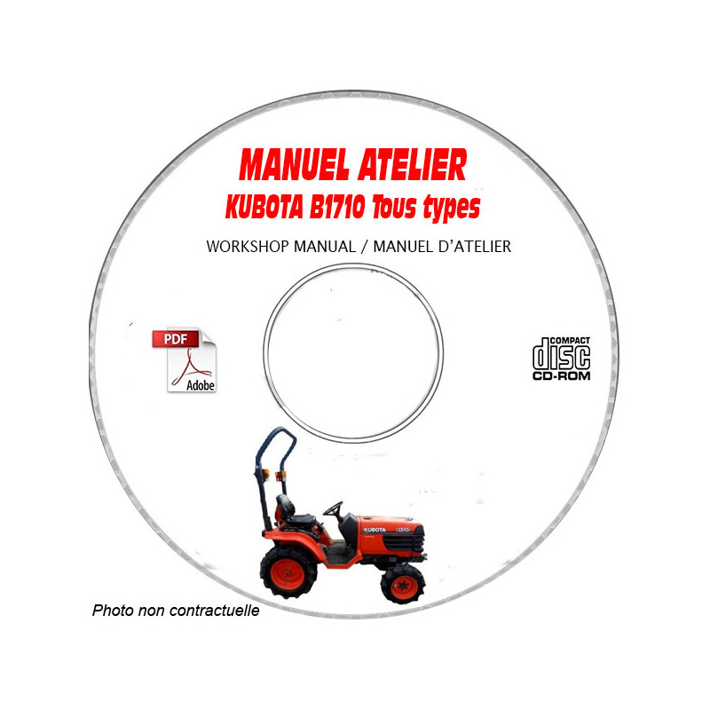 B1710 - Manuel Atelier CDROM KUBOTA Anglais