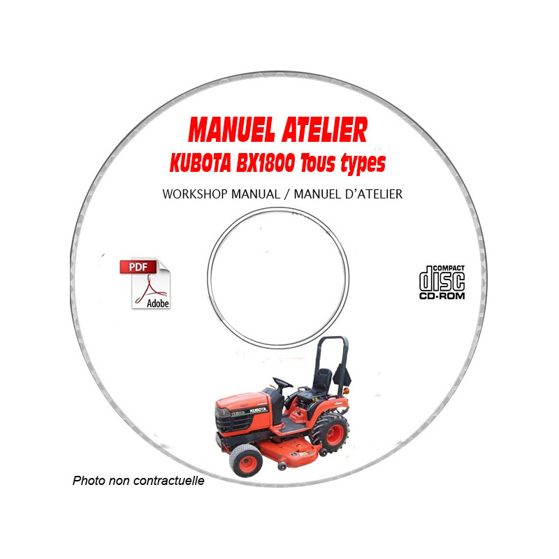 BX1800 - Manuel Atelier CDROM KUBOTA Anglais