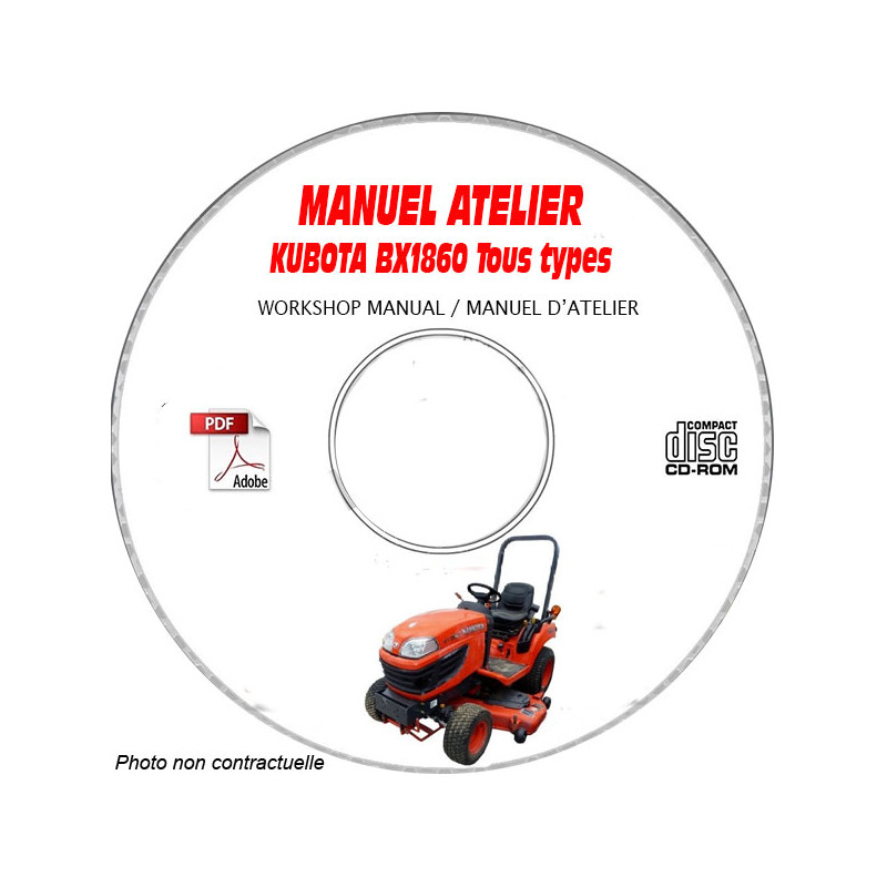 BX1860 - Manuel Atelier CDROM KUBOTA Anglais