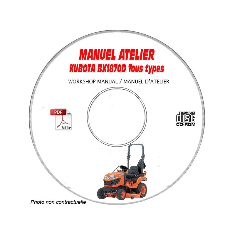 BX1870D - Manuel Atelier CDROM KUBOTA Anglais