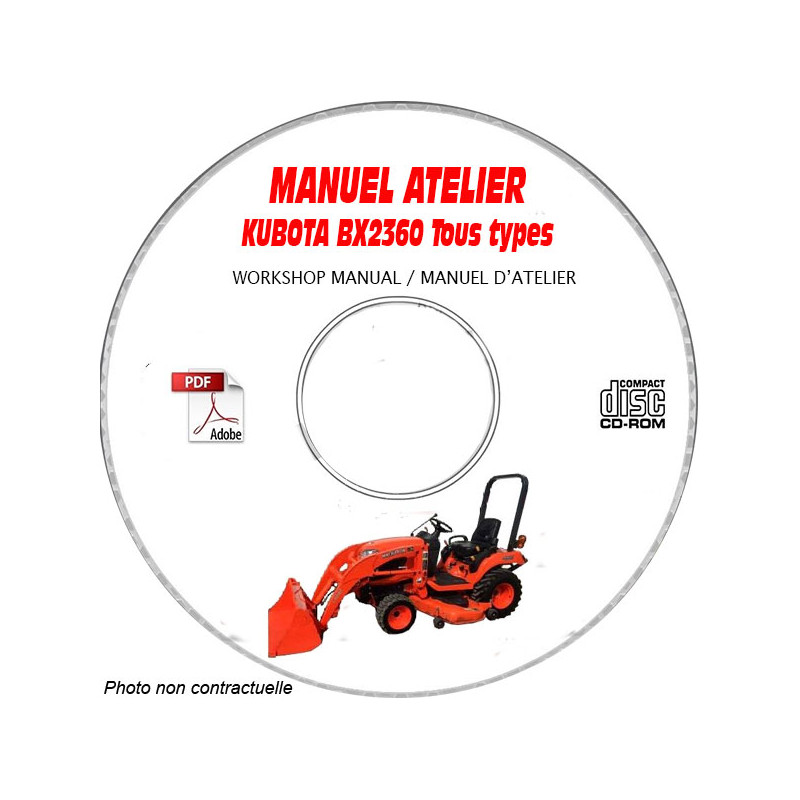 BX2360 - Manuel Atelier CDROM KUBOTA Anglais