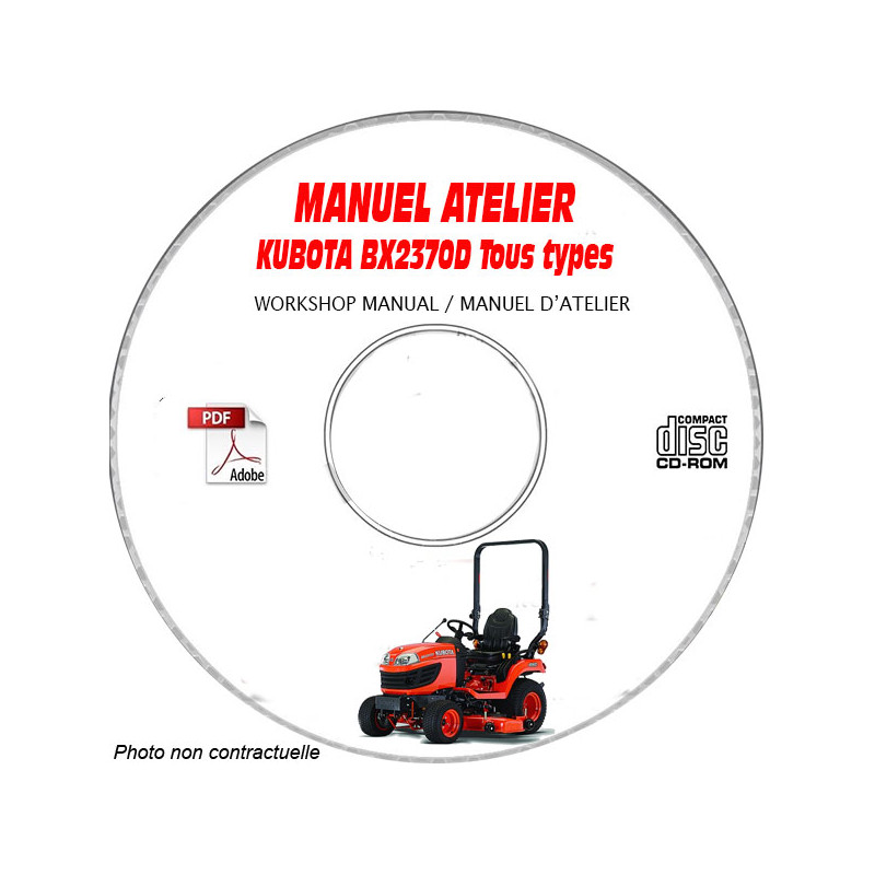 BX2370D - Manuel Atelier CDROM KUBOTA Anglais