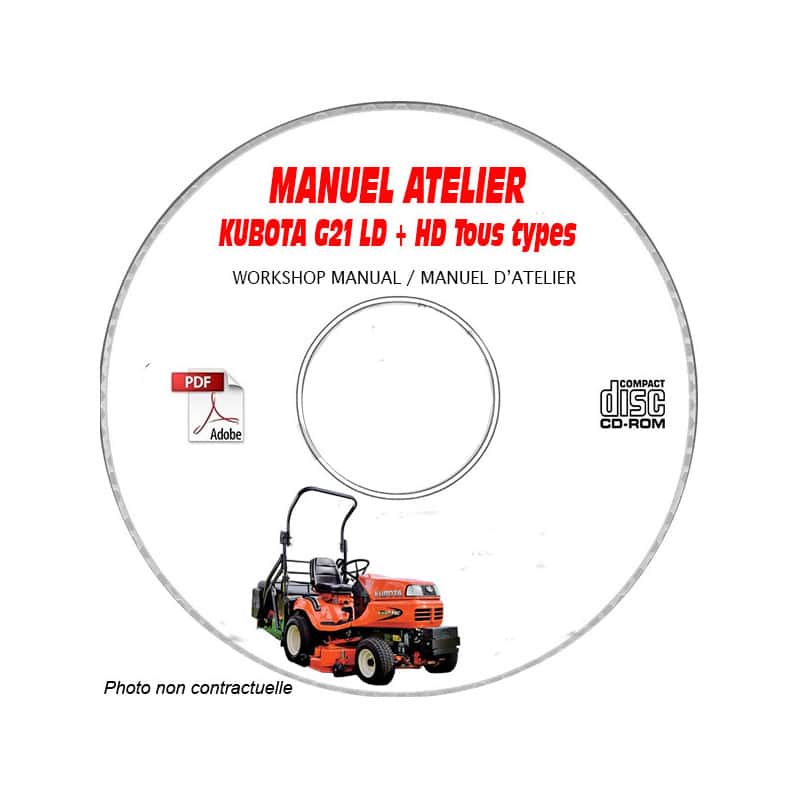 G21 LD + HD - Manuel Atelier CDROM KUBOTA Anglais