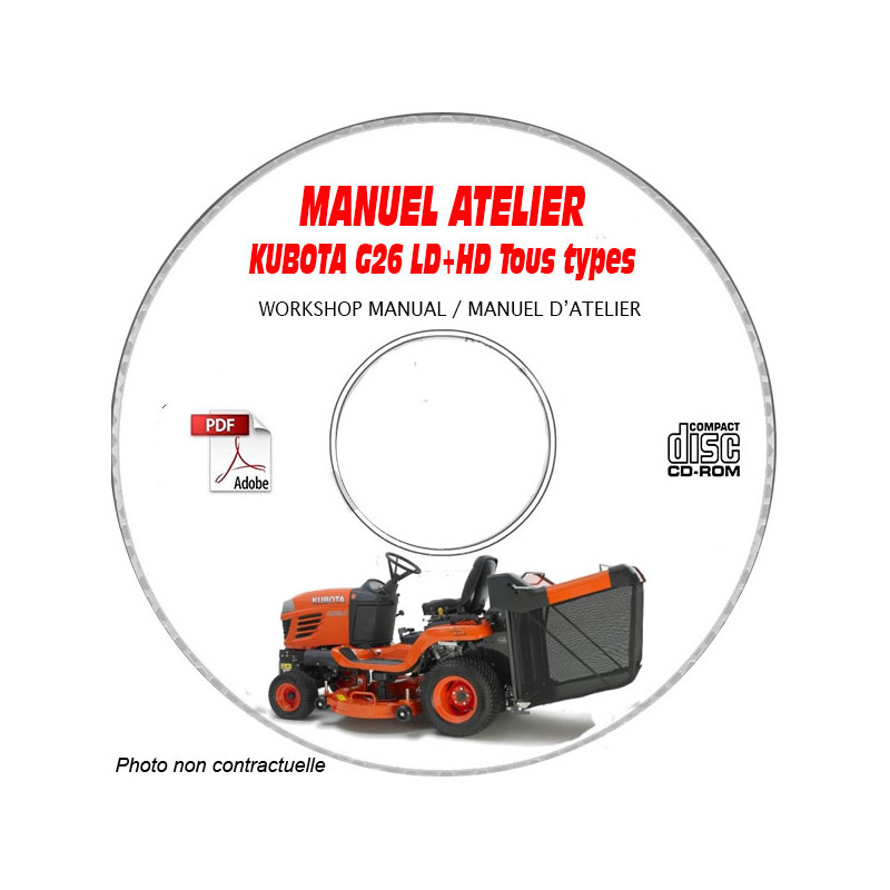 G26 LD + HD - Manuel Atelier CDROM KUBOTA Anglais