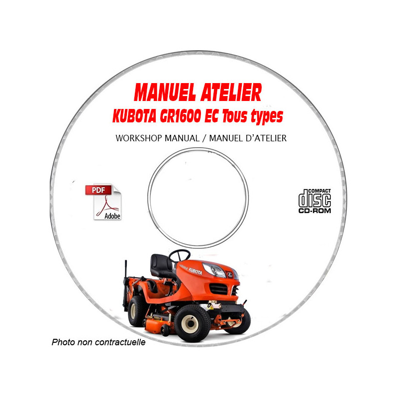 GR1600 EC - Manuel Atelier CDROM KUBOTA Anglais