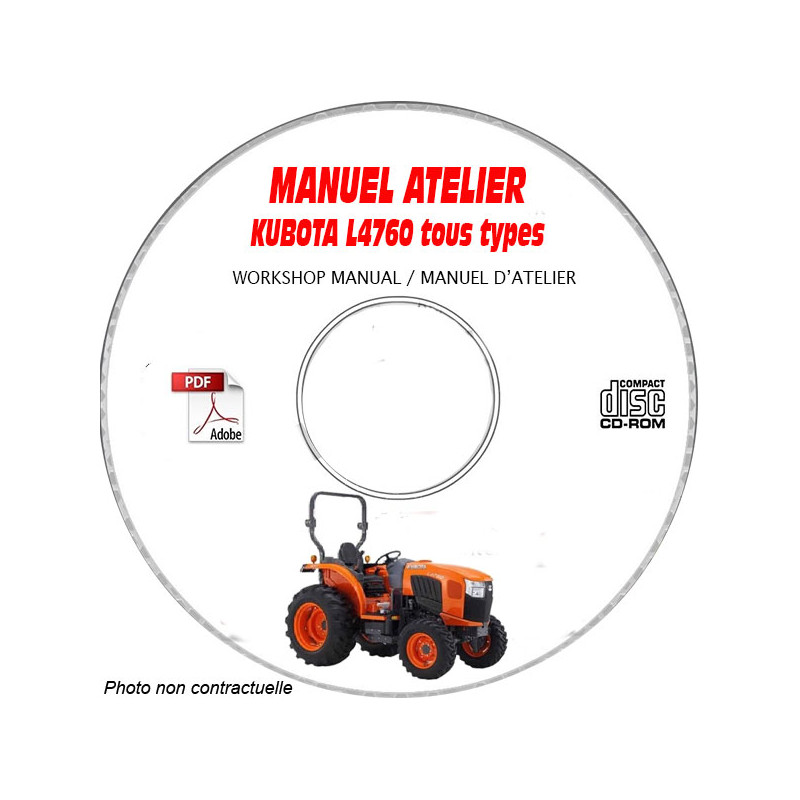 L4760 - Manuel Atelier CDROM KUBOTA Anglais