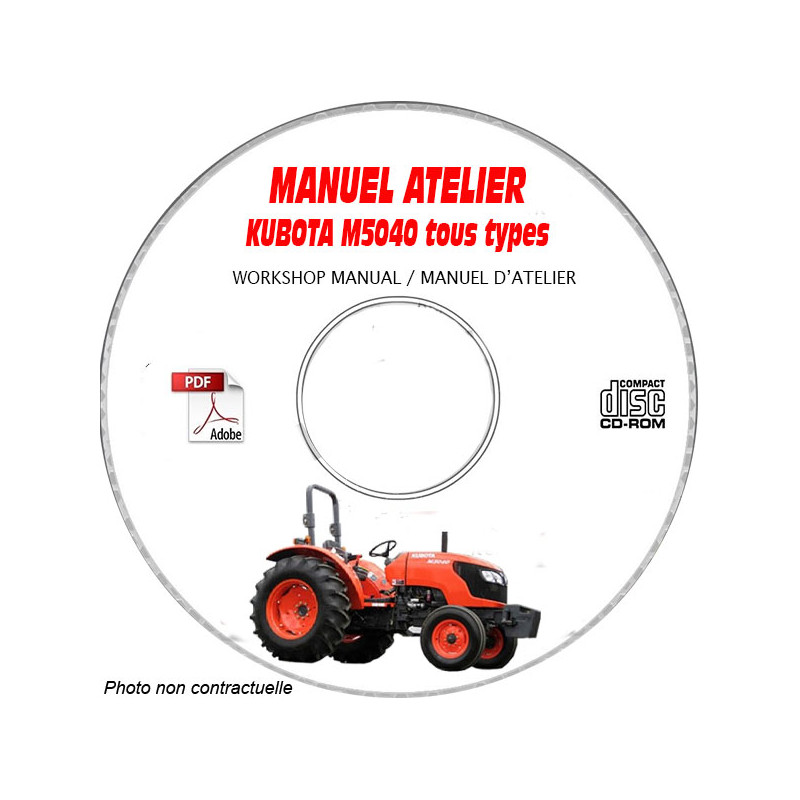 M5040 - Manuel Atelier CDROM KUBOTA Anglais