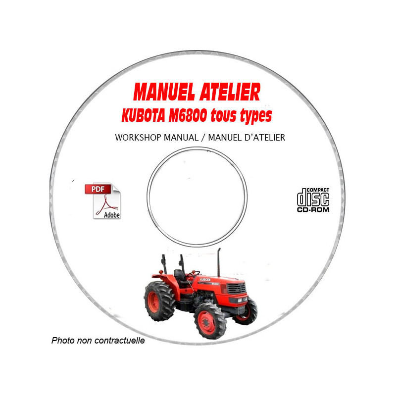 M6800 - Manuel Atelier CDROM KUBOTA Anglais