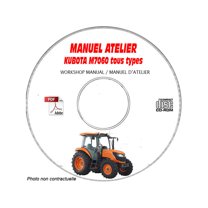 M7060 - Manuel Atelier CDROM KUBOTA Anglais