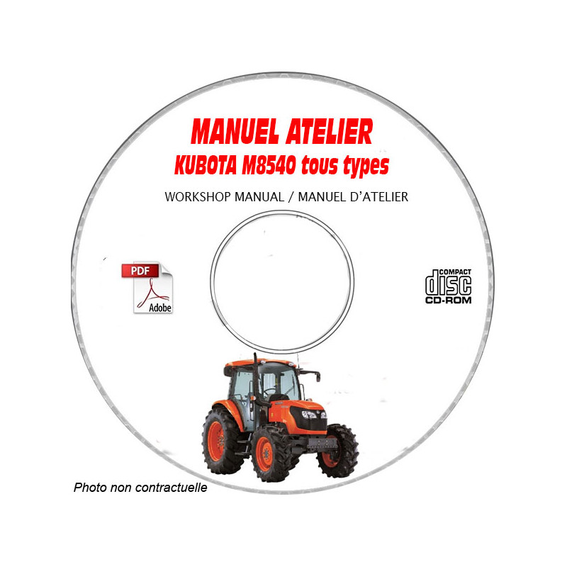 M8540 - Manuel Atelier CDROM KUBOTA Anglais