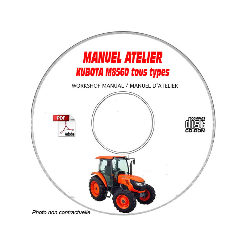 M8560 - Manuel Atelier CDROM KUBOTA Anglais