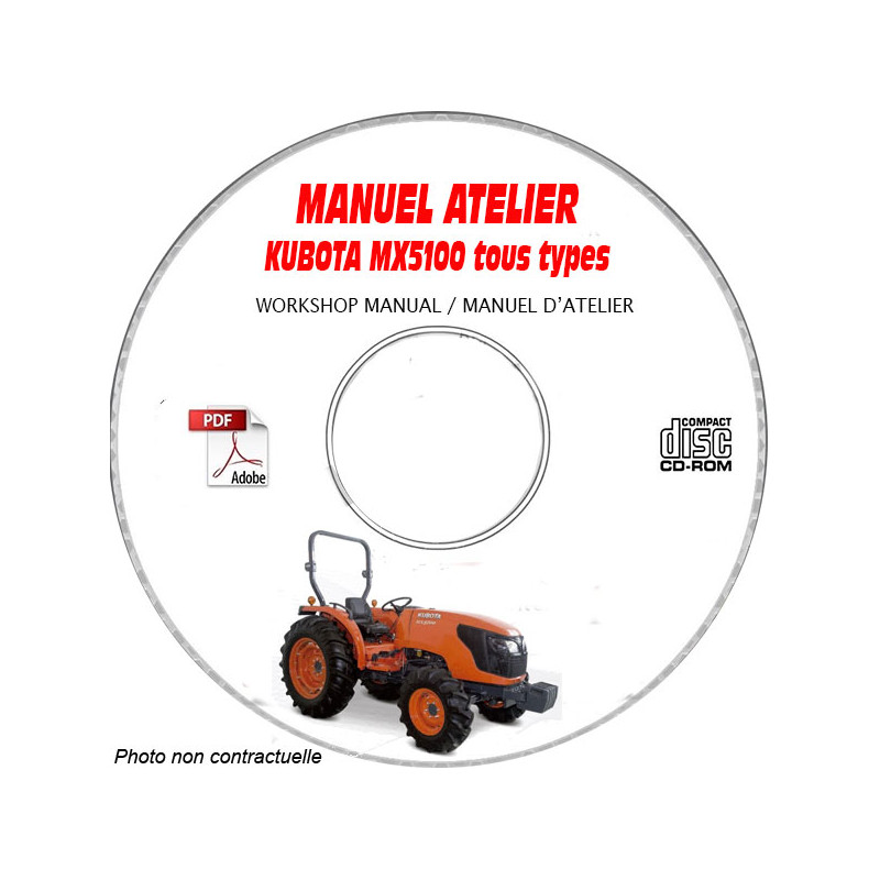 MX5100 - Manuel Atelier CDROM KUBOTA Anglais