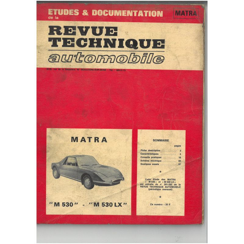 M530 - Revue Technique Matra Simca
