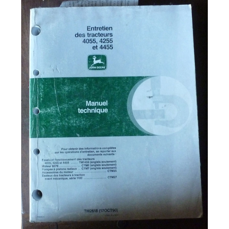 4055-4255-4455 - Manuel Entretien John DEERE
