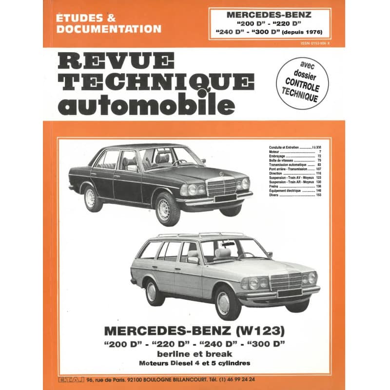 copy of 200D 220D 240D 300D Revue Technique Mercedes