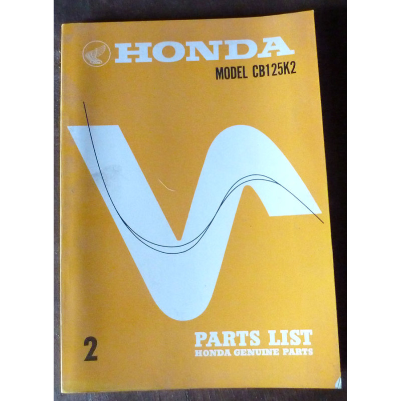CB125 K2 - Catalogue Pieces HONDA Anglais