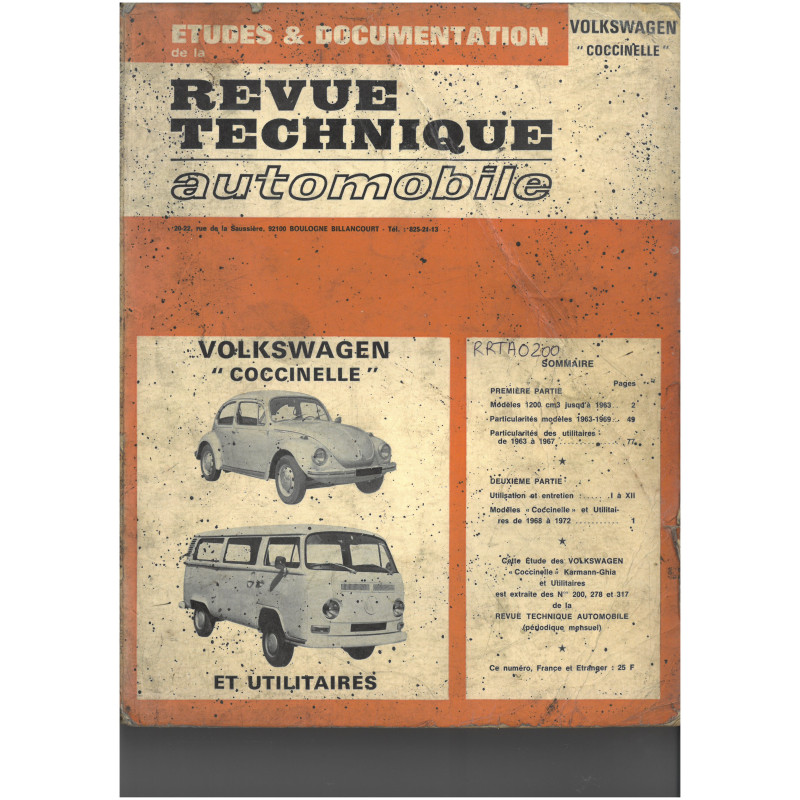 Coccinelle -  Revue Technique Volkswagen