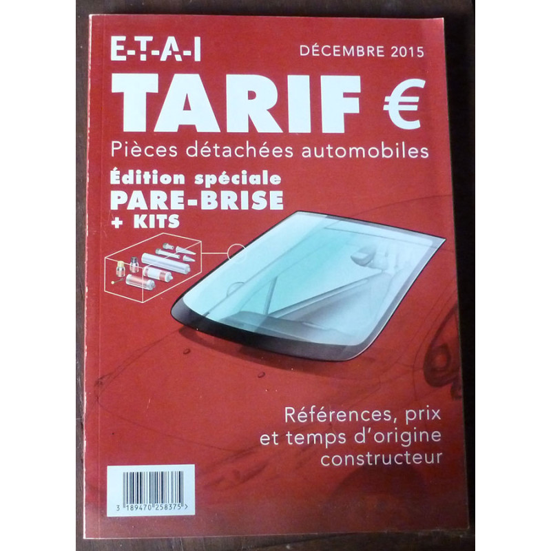 Pare-Brises - Tarifs 2015 - ETAI