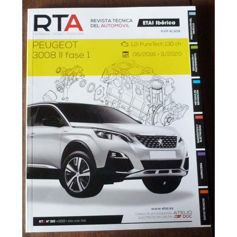 3008 II FASE 1 Ess. 16-20 - Revue Technique PEUGEOT Espagnol