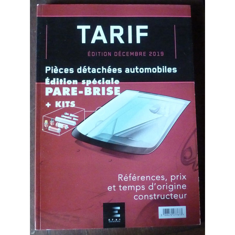 Pare-Brises - Tarifs 2019 - ETAI