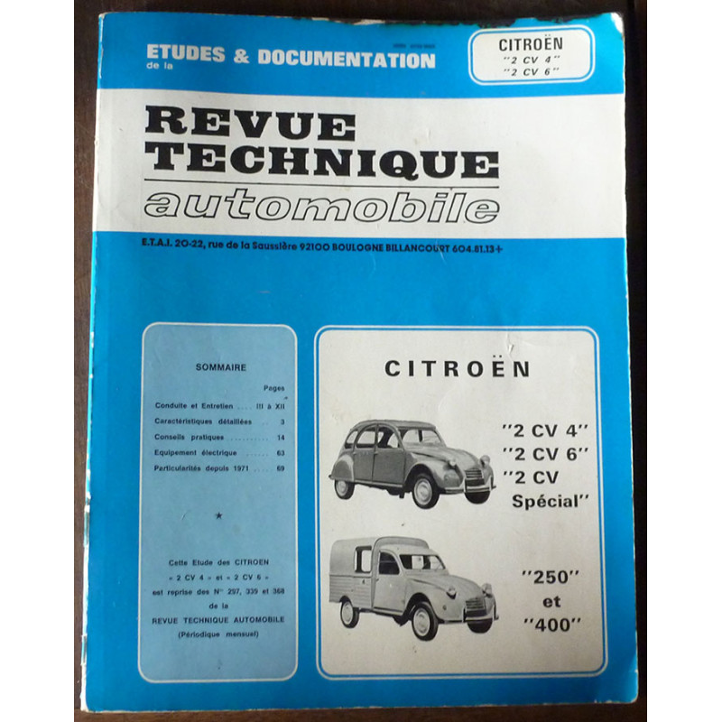 2CV 4 6 - Revue Technique Citroen
